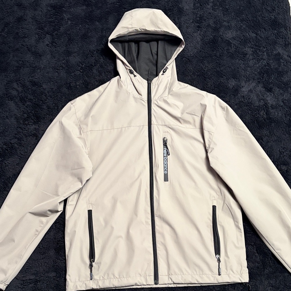 New Balance Light Gray Hooded Windbreaker